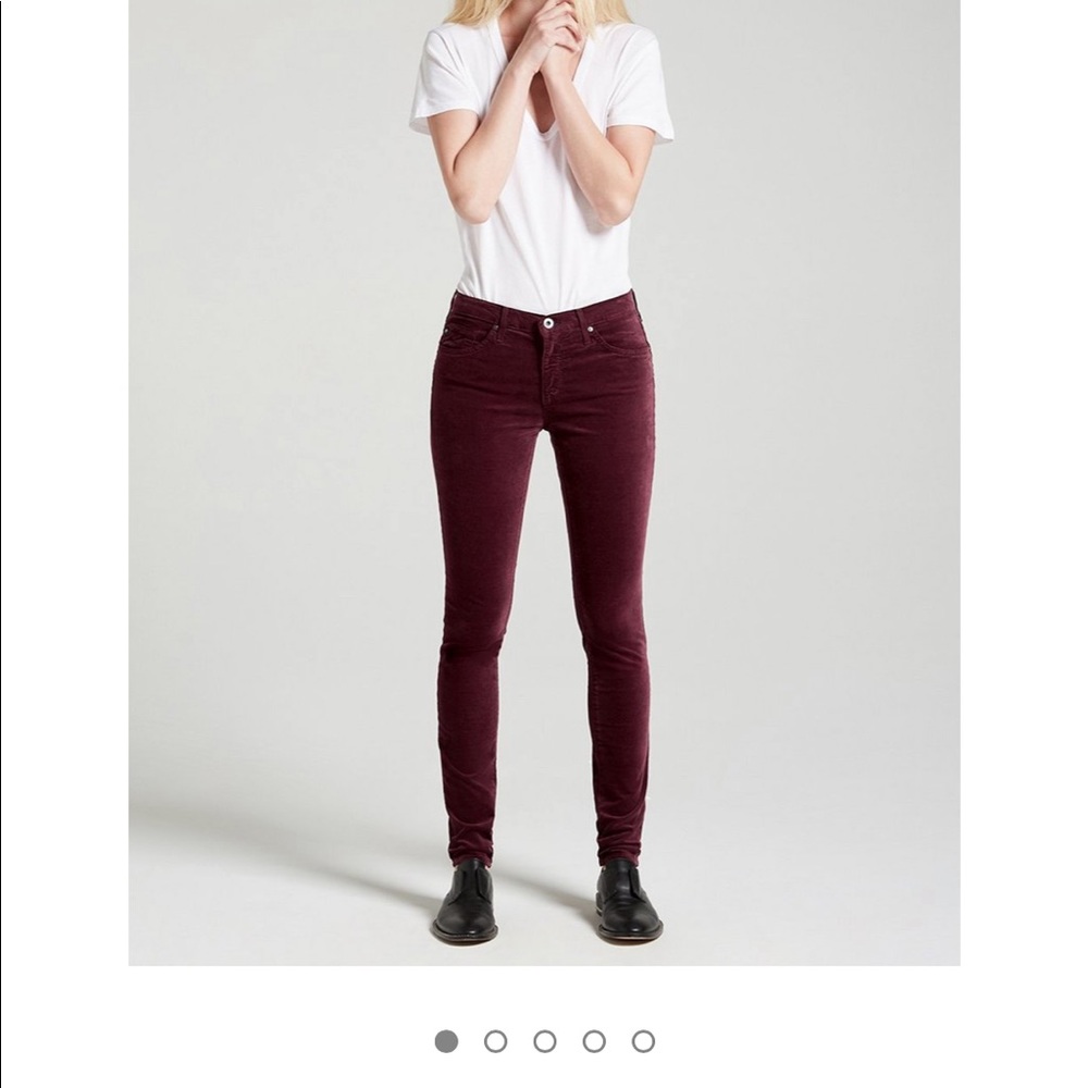 AG legging jeans - burgundy velvet